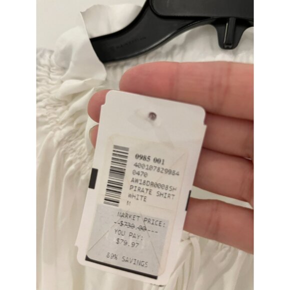 NWT Marques Almeida White Pirate Shirt Dress $730 MEDIUM Bohemian Distressed - Picture 9 of 14